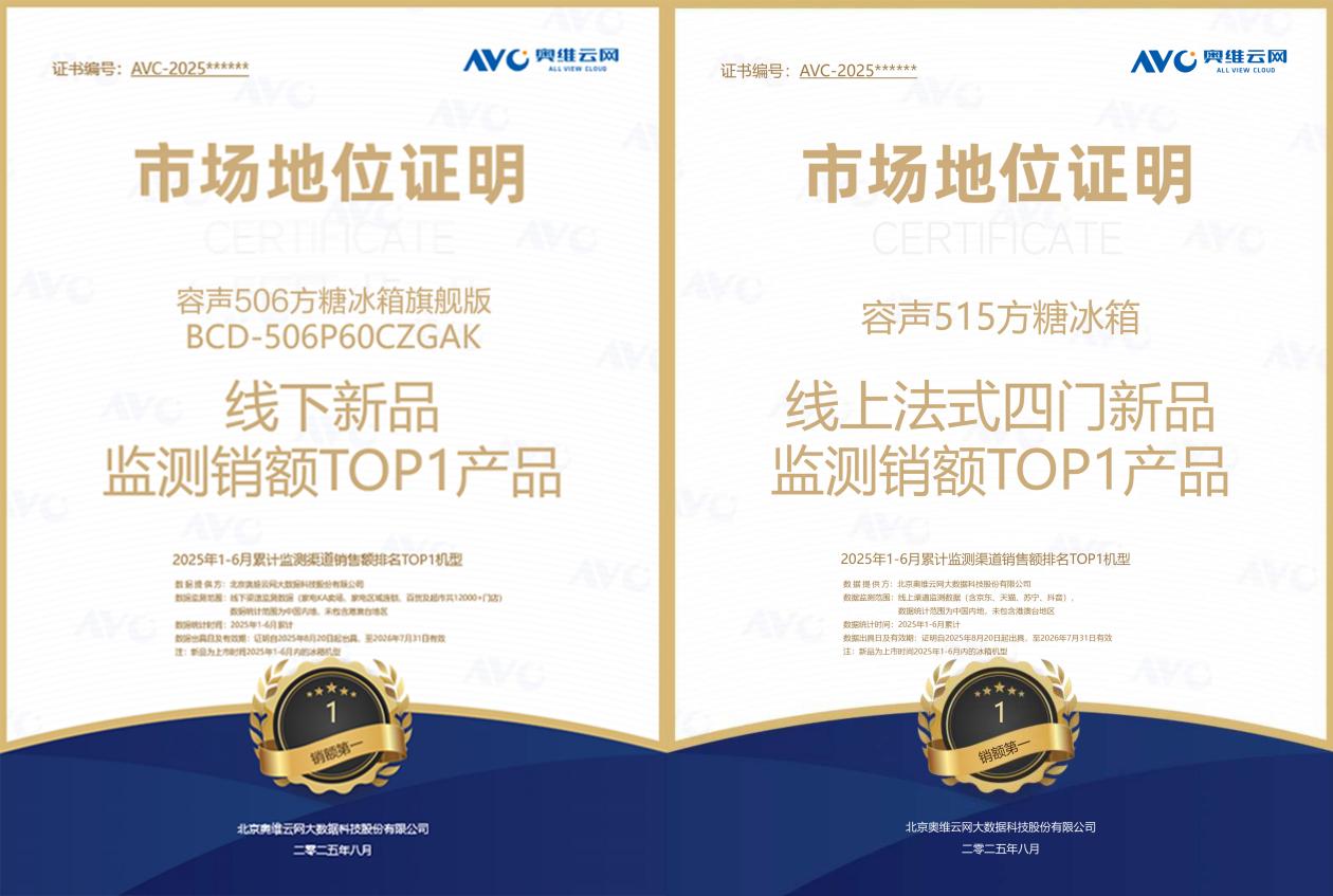 颜值与硬核并存！容声方糖冰箱双线夺冠，靠的不只是“好看” 智能公会